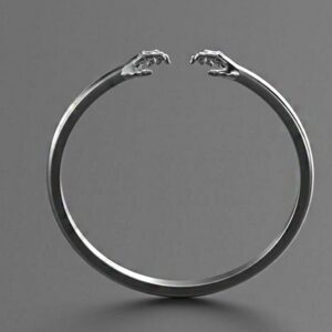 14 kt real solid white gold unisex two hands cuff bracelet 30 grams
