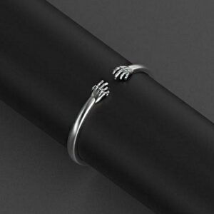 14 kt real solid white gold unisex two hands cuff bracelet 30 grams