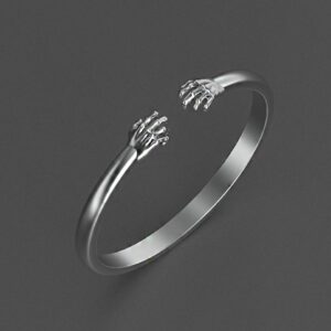 14 kt real solid white gold unisex two hands cuff bracelet 30 grams