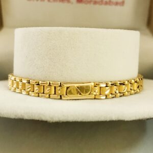 18 kt yellow gold men's bracelet 13.840 grams wide 7 mm