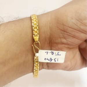 18 kt yellow gold men's bracelet 13.840 grams wide 7 mm
