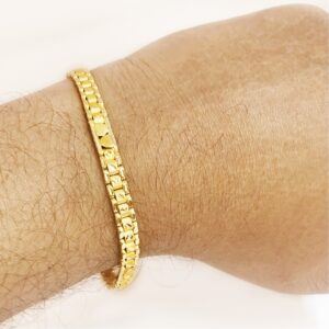 18 kt yellow gold men's bracelet 13.840 grams wide 7 mm