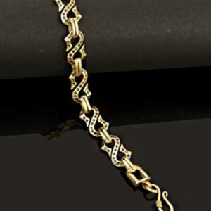 18 kt real solid yellow gold luxury link men's bracelet 41.500 gram