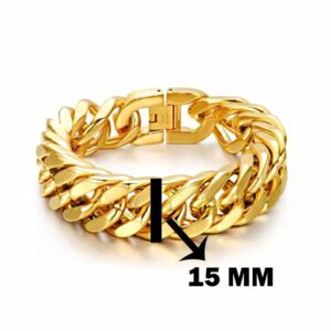 18 kt yellow gold curb cuban luxury king men's bracelet 40 grams