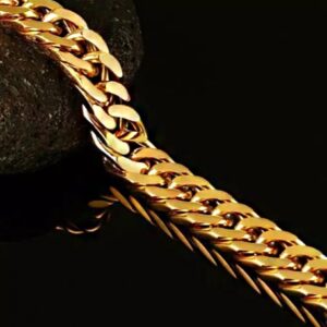 18 kt yellow gold curb cuban luxury king men's bracelet 40 grams