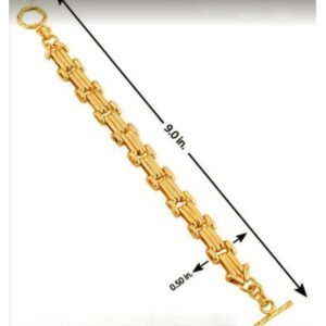 18 kt real solid yellow gold men's bracelet 13 mm wide 40 grams