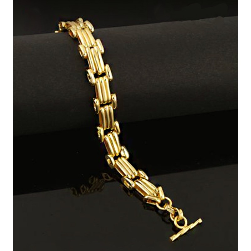 18 kt real solid yellow gold men's bracelet 13 mm wide 40 grams