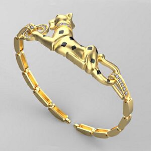 18 kt real solid genuine yellow gold dog link men's bracelet 55 gms
