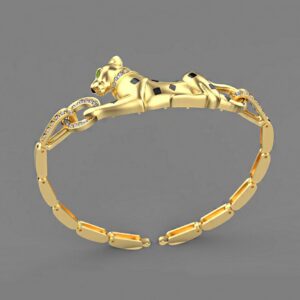 18 kt real solid genuine yellow gold dog link men's bracelet 55 gms