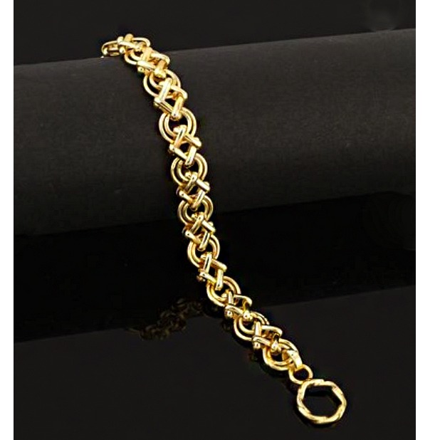 18 kt real solid yellow gold luxury link men's bracelet 40.900 gram