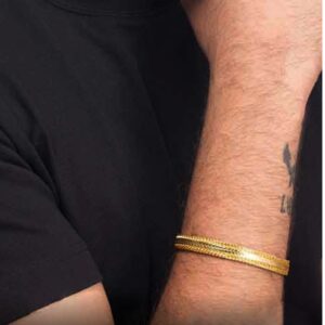 18 kt real solid yellow gold luxury king men's bracelet 50.200 gram