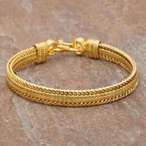 18 kt real solid yellow gold luxury king men's bracelet 50.200 gram