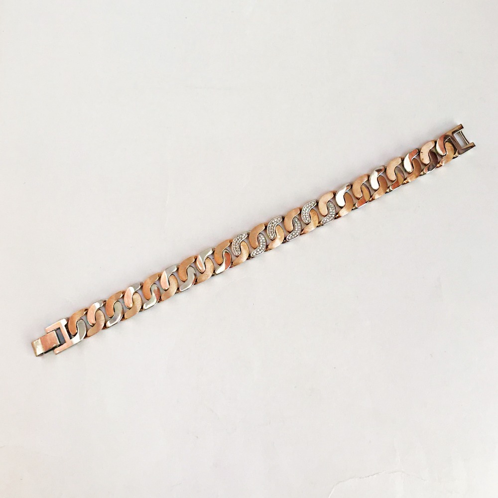 18 kt rose gold italian cuban link men's bracelet 32.820 gms - Image 5