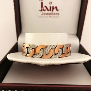 18 kt rose gold italian cuban link men's bracelet 32.820 gms