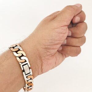 18 kt rose gold italian cuban link men's bracelet 32.820 gms