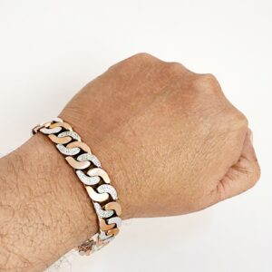 18 kt rose gold italian cuban link men's bracelet 32.820 gms