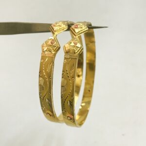 18 k yellow gold handmade slip-on bracelet bangles 20 grams