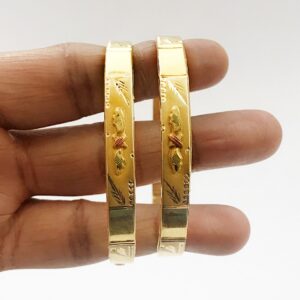 18 k yellow gold handmade slip-on bracelet bangles 20 grams