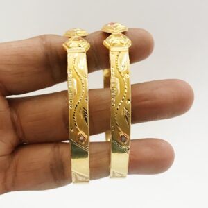 18 k yellow gold handmade slip-on bracelet bangles 20 grams