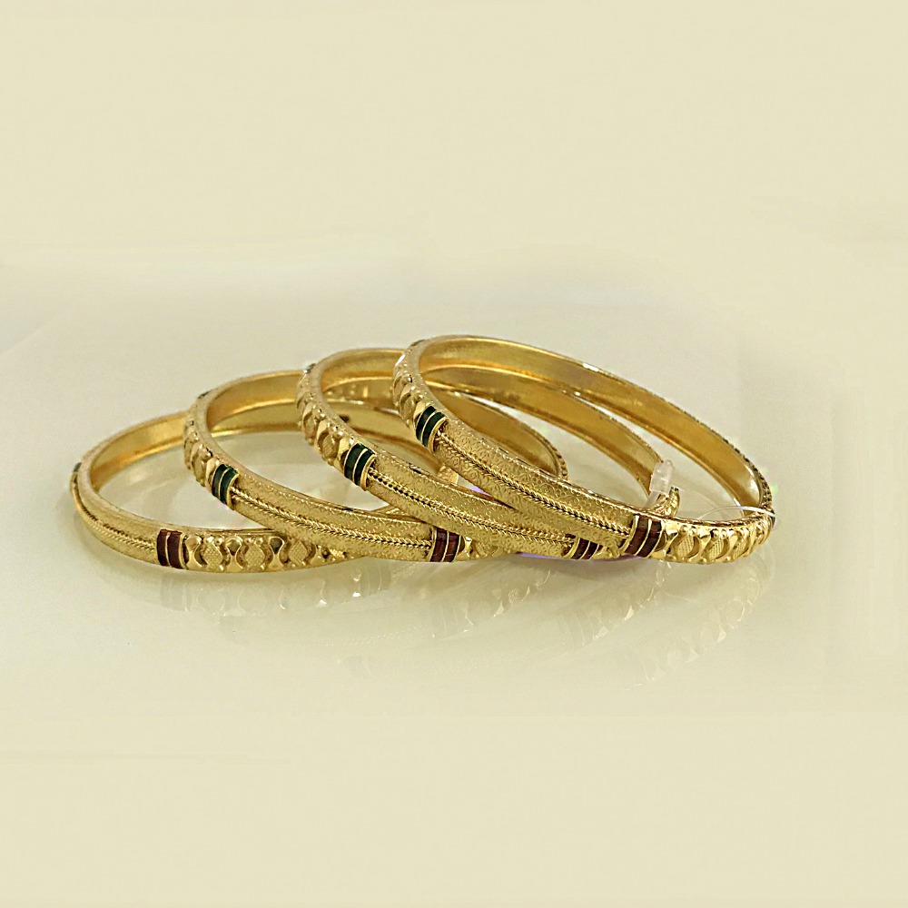 22 kt solid yellow gold slip-on women bracelet bangle 44.640 grams - Image 4
