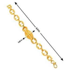 18 kt real solid yellow gold men's jesus cross bracelet 41 grams
