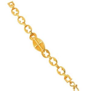 18 kt real solid yellow gold men's jesus cross bracelet 41 grams