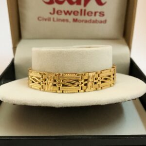 18 kt real solid yellow gold men's bracelet 20.890 grams 12 mm wide