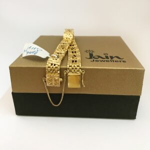 18 kt real solid yellow gold men's bracelet 20.890 grams 12 mm wide