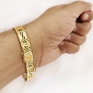 18 kt real solid yellow gold men's bracelet 20.890 grams 12 mm wide