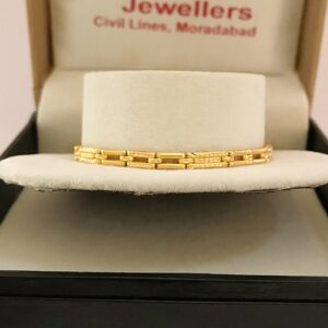 18 kt real solid yellow gold hallmark men's bracelet 7.890 grams