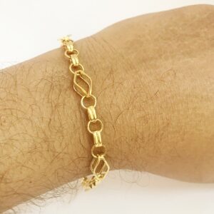 18 kt yellow gold fancy men's bracelet 5.310 g wide 9mm