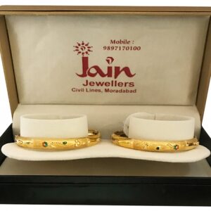 22 kt yellow gold handmade slip-on bracelet bangles 20 gms (2 pieces)