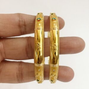 22 kt yellow gold handmade slip-on bracelet bangles 20 gms (2 pieces)
