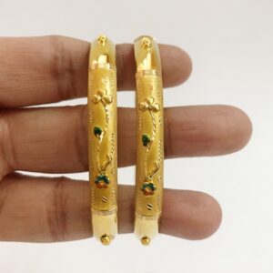 22 kt yellow gold handmade slip-on bracelet bangles 20 gms (2 pieces)