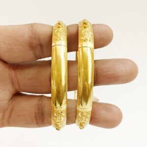 18 kt yellow gold handmade slip-on bracelet bangles 20 gms