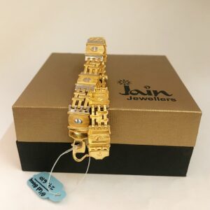 18 kt real solid yellow gold hallmark men's bracelet 27.610 grams