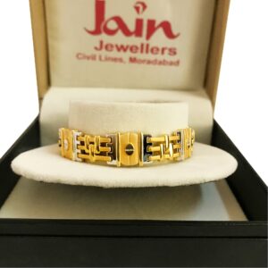 18 kt real solid yellow gold hallmark men's bracelet 27.610 grams