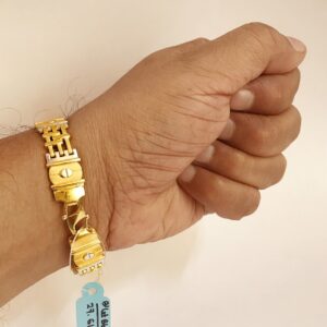 18 kt real solid yellow gold hallmark men's bracelet 27.610 grams