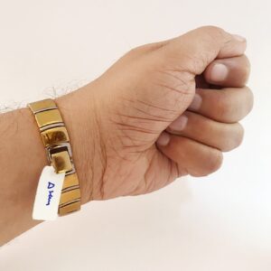 18 kt real solid yellow gold men's bracelet 30.330 grams wide 12mm