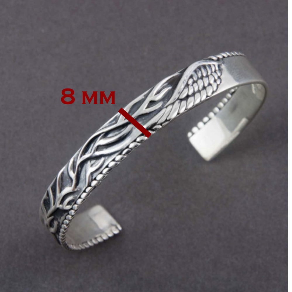 18 kt hallmark real solid white gold men's cuff bracelet 22 grams - Image 2