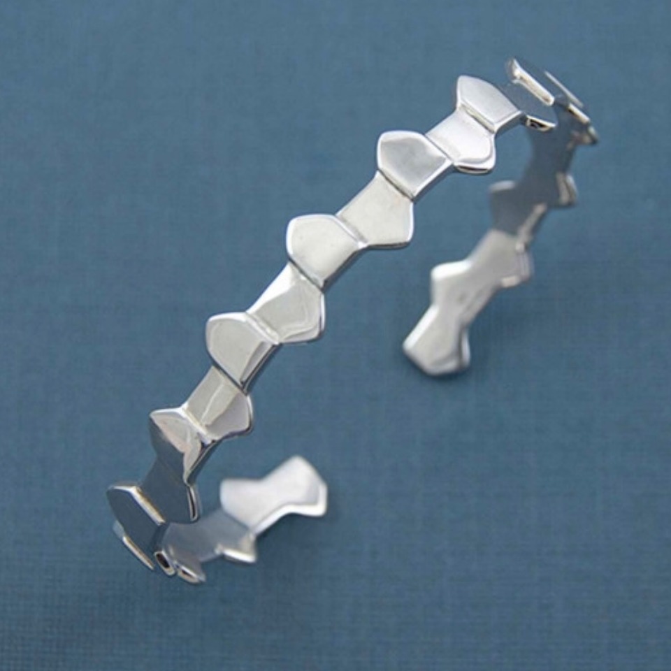 18 kt hallmark real solid white gold men's cuff bracelet 24 grams