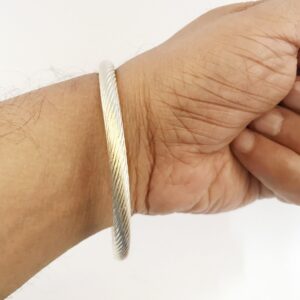 18 kt hallmark real solid white gold snake face men's bracelet 6 mm