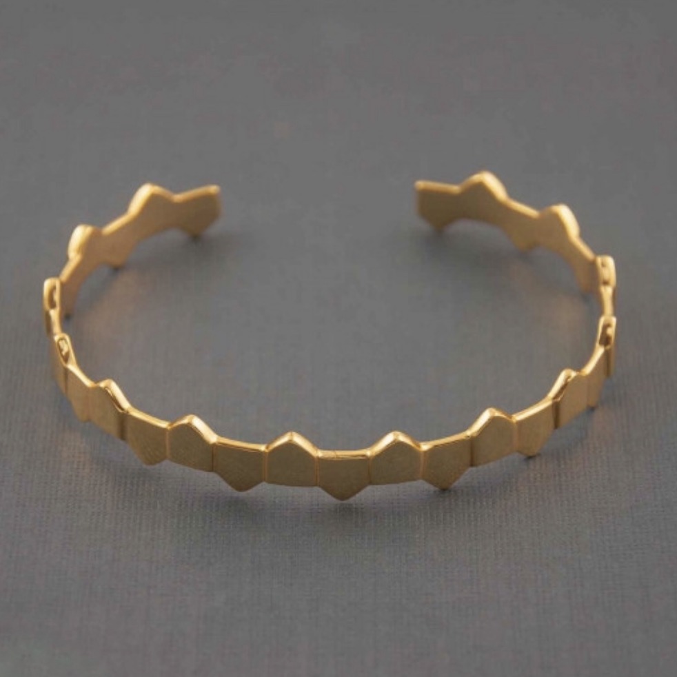 18 kt hallmark real solid yellow gold men's cuff bracelet 24 grams - Image 3