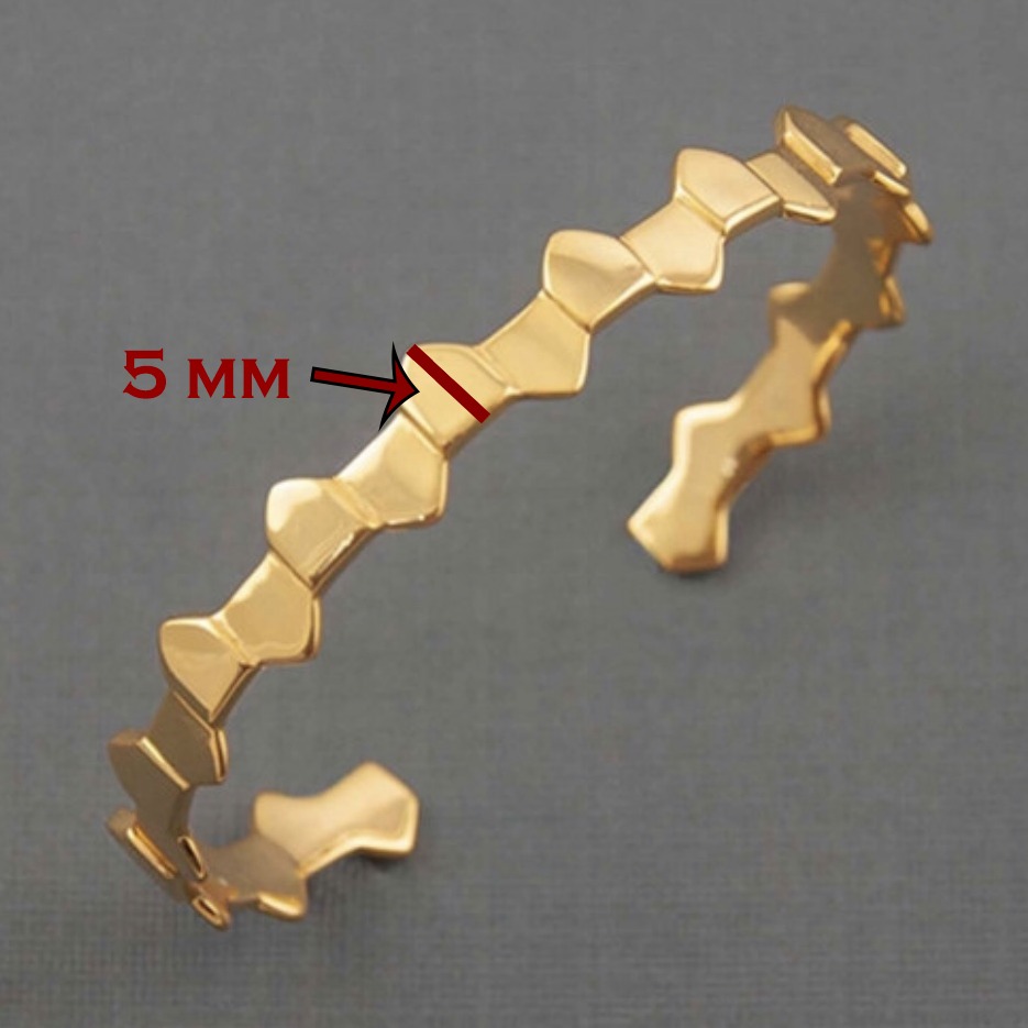 18 kt hallmark real solid yellow gold men's cuff bracelet 24 grams - Image 2