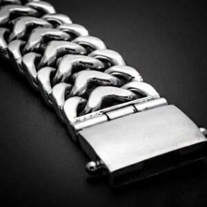 18 kt white gold presidential luxury link men's bracelet 90 gms 15 mm