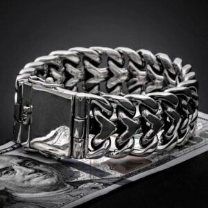 18 kt white gold presidential luxury link men's bracelet 90 gms 15 mm