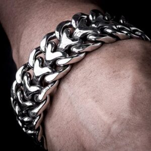 18 kt white gold presidential luxury link men's bracelet 90 gms 15 mm