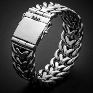 18 kt white gold presidential luxury link men's bracelet 90 gms 15 mm
