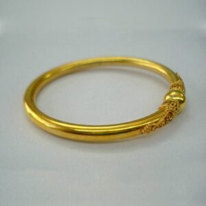 22 kt solid yellow gold traditional handmade cuff bangle bracelet