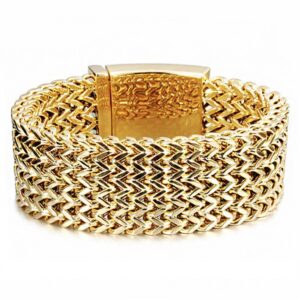 18 kt real solid yellow gold heavy link men's bracelet 90 grams